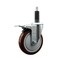 Service Caster 5'' Maroon Poly Swivel 1'' Expanding Stem Caster Total Lock Brake SCC-EXTTL20S514-PPUB-MRN-1 - alternate 1